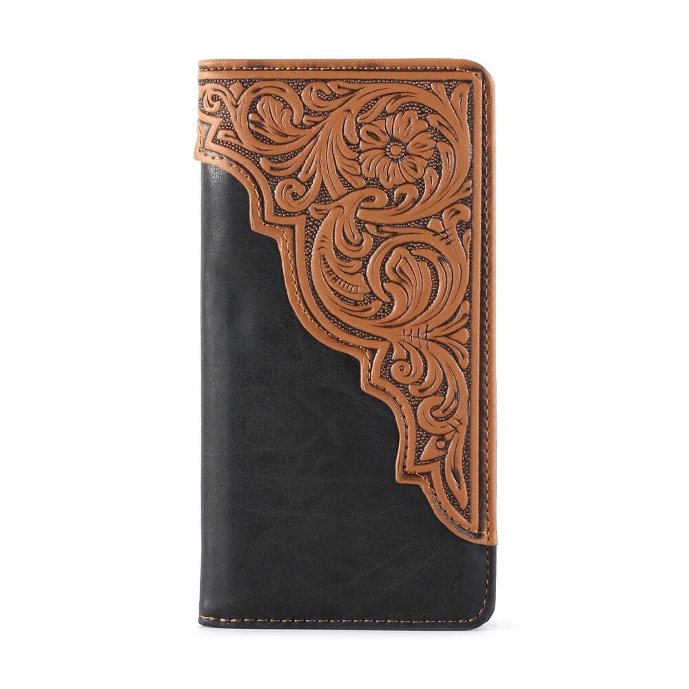 9378 Western Wallet Long Bifold Wallet with Card Slots RFID Blocking Cowboy